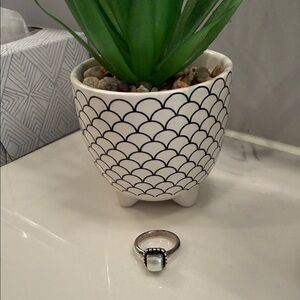 Silpada Silver Ring with White Stone